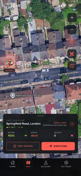 Sentrix app &middot; Live theft alert
